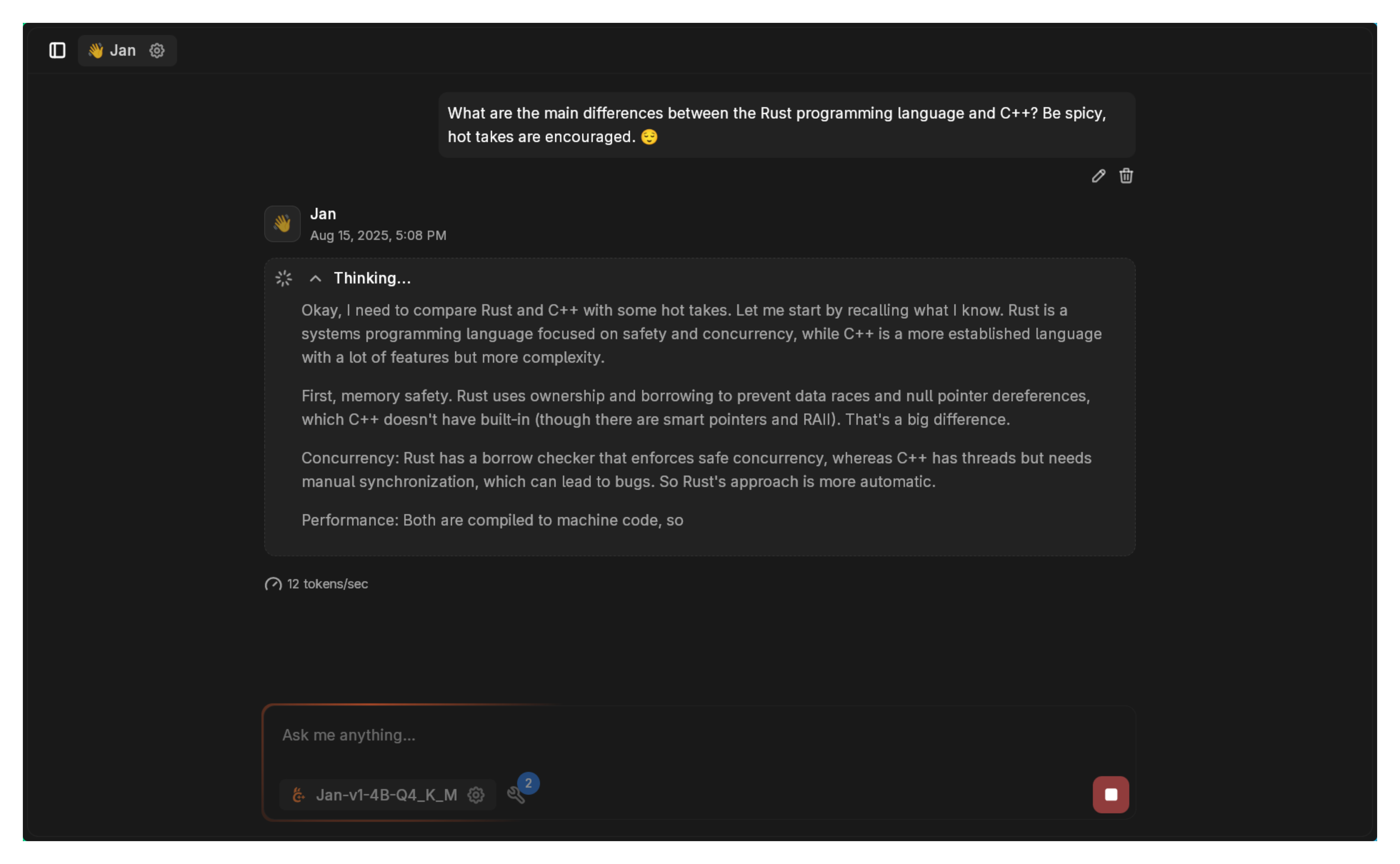 Jan v1 using Serper for web search