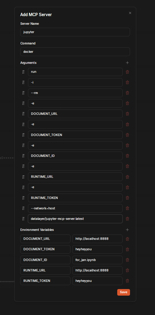 Jan MCP server configuration